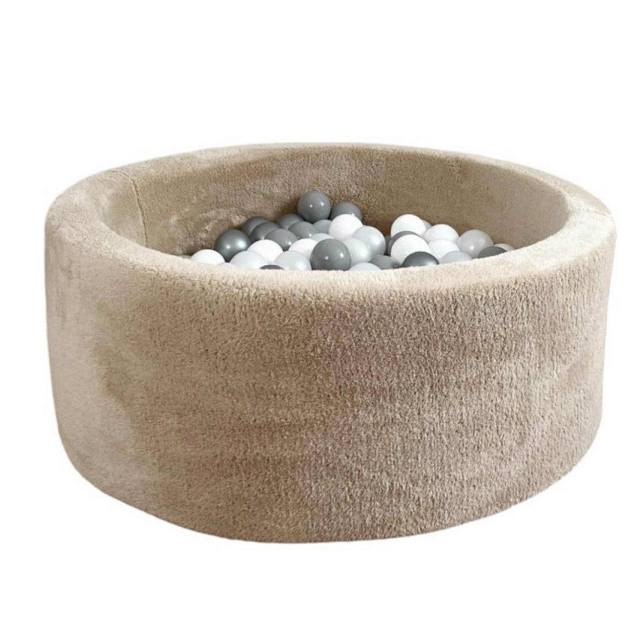 MONIO FOR KIDS Piscine à balles en peluche 90 cm beige + 200 balles