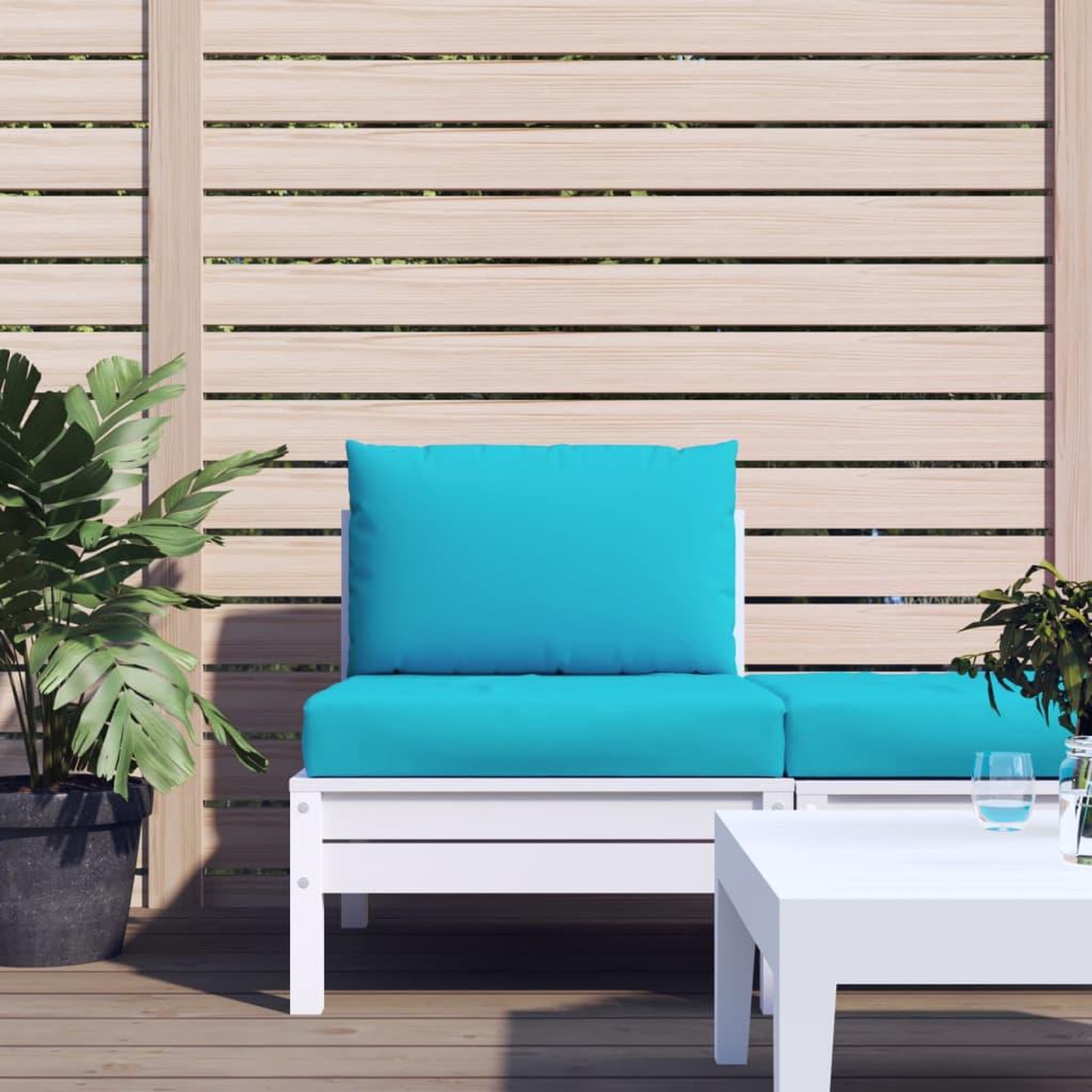 Voir la diapositive 1 : VIDAXL Coussins de palette lot de 2 turquoise tissu Oxford