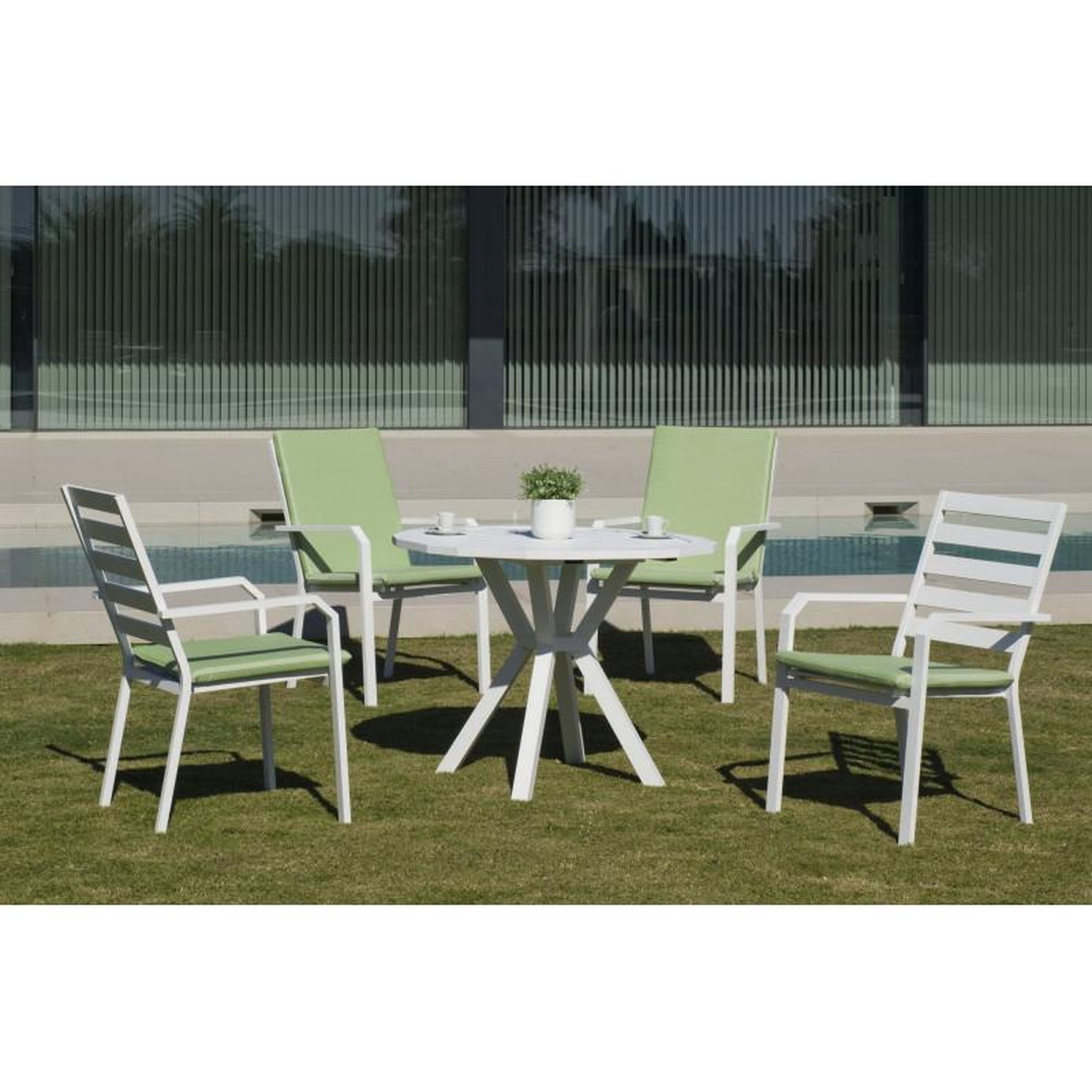 Table A Manger AYMA 110 en ALUMINIUM BLANC