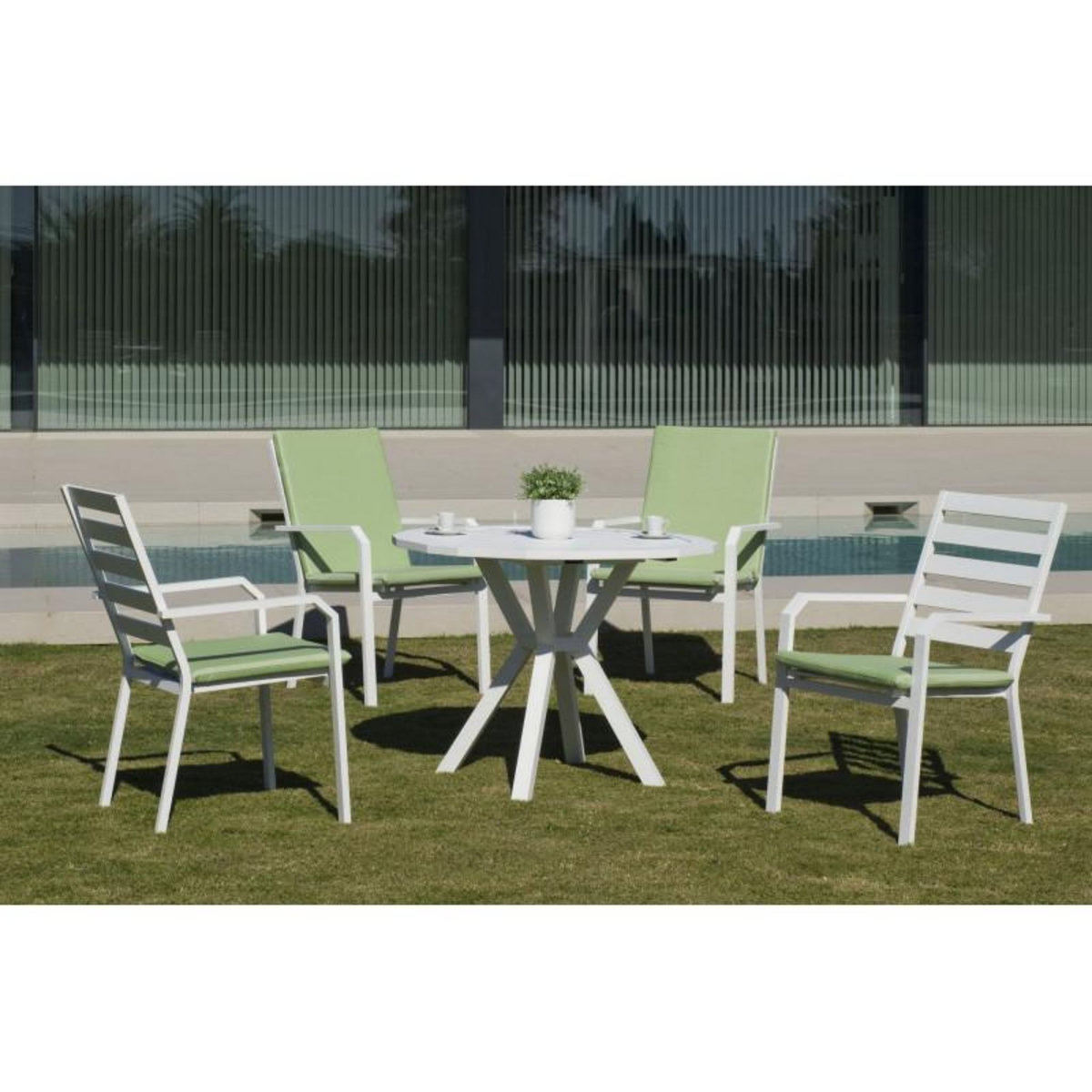 Table A Manger AYMA 110 en ALUMINIUM BLANC