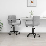 VIDAXL Chaises pivotantes a manger lot de 2 gris clair velours