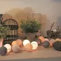 Guirlande lumineuse de 20 boules en coton coloris gris et lin