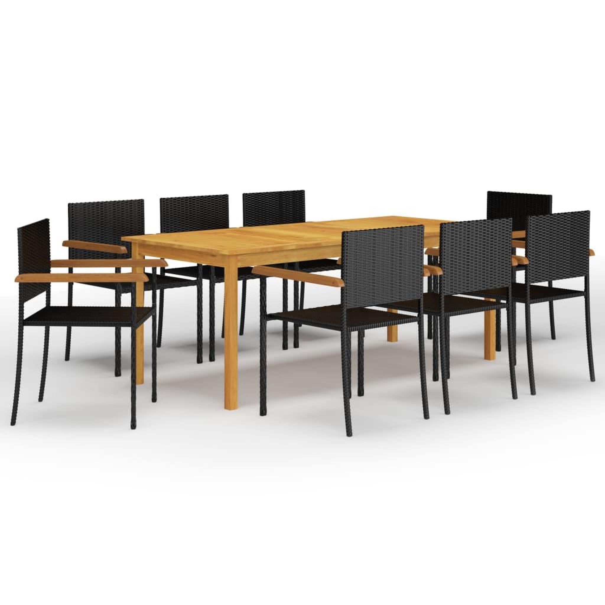 Voir la diapositive 1 : VIDAXL Ensemble a manger de jardin 9 pcs Noir