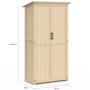 Voir la diapositive 4 : ID MARKET Armoire de jardin en bois 90 x 50 x 160 cm avec toit incliné double porte et étagères