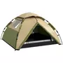 OUTSUNNY Tente de camping familiale 3-4 pers. tente dôme étanche 2000 mm sac de transport vert marron