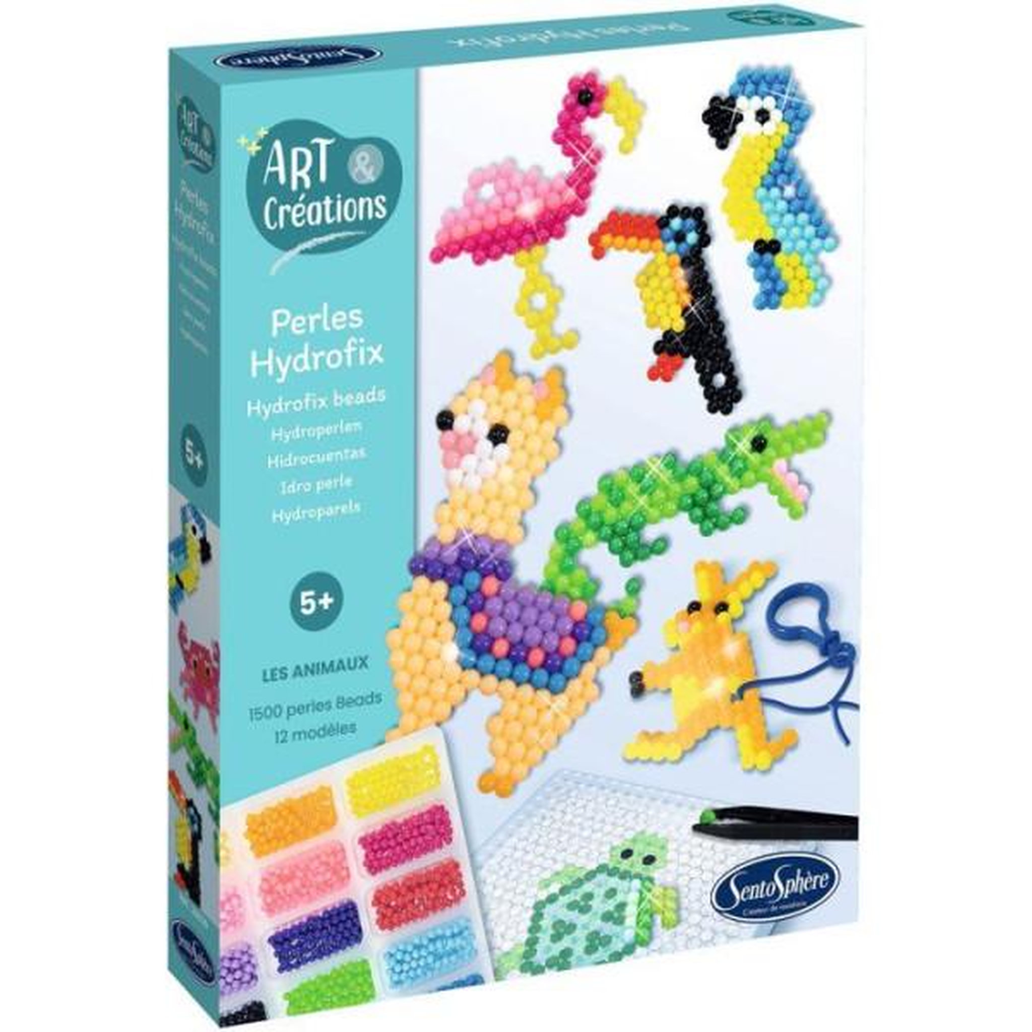 Sentosphere Perles Hydrofix - SENTOSPHERE - Art & Créations - 1500 billes de 18 couleurs - Soudage a l'eau - Des 5 ans
