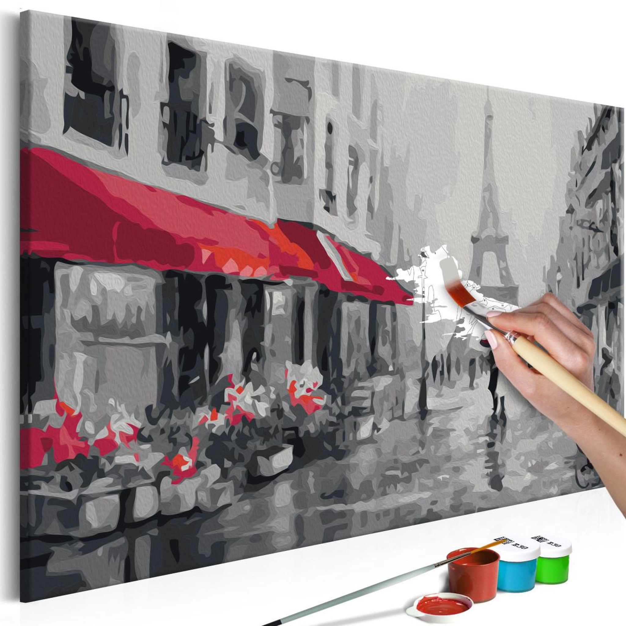 Voir la diapositive 1 : Paris Prix Tableau à peindre soi-même  paris sous la pluie  40x60cm