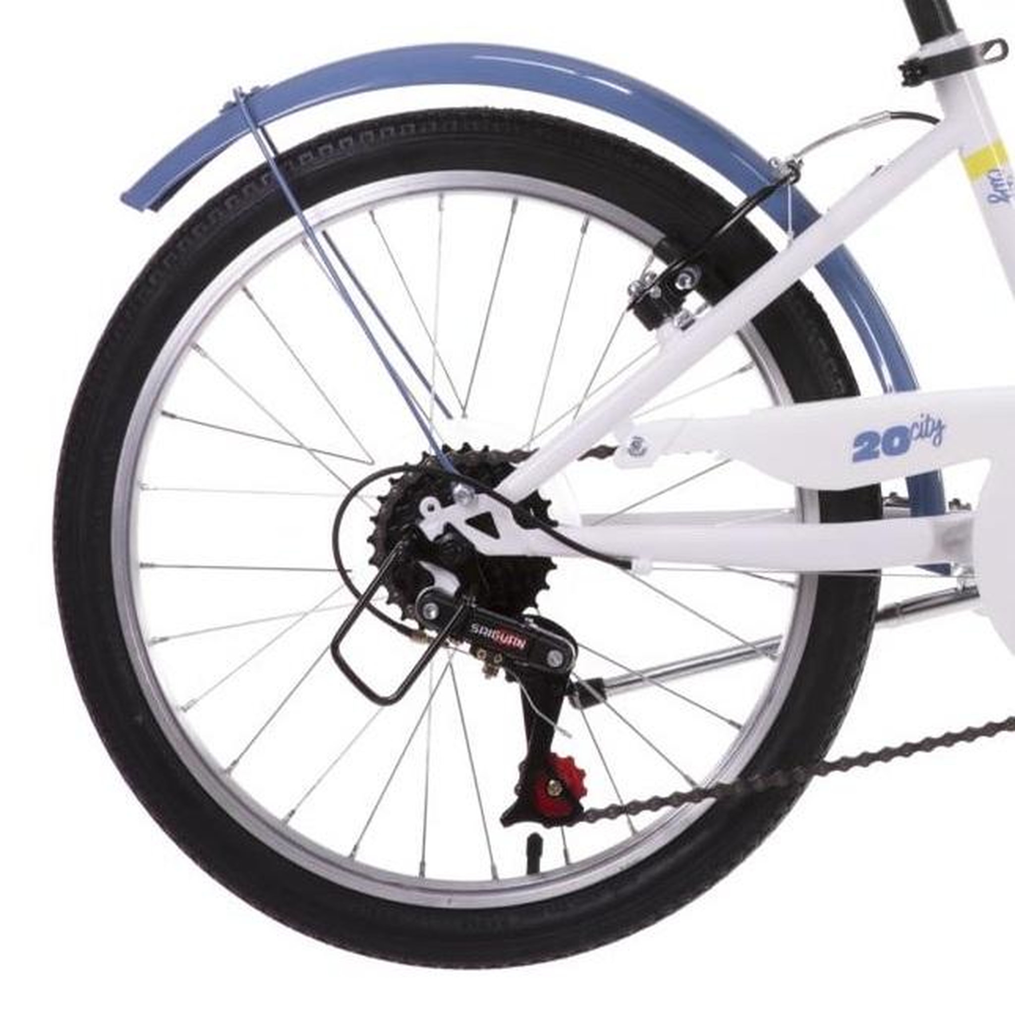 Voir la diapositive 2 : Vélo enfant 20  Fille - 6 Vitesses avec poignée tournante - Freins V-Brake et équipement City