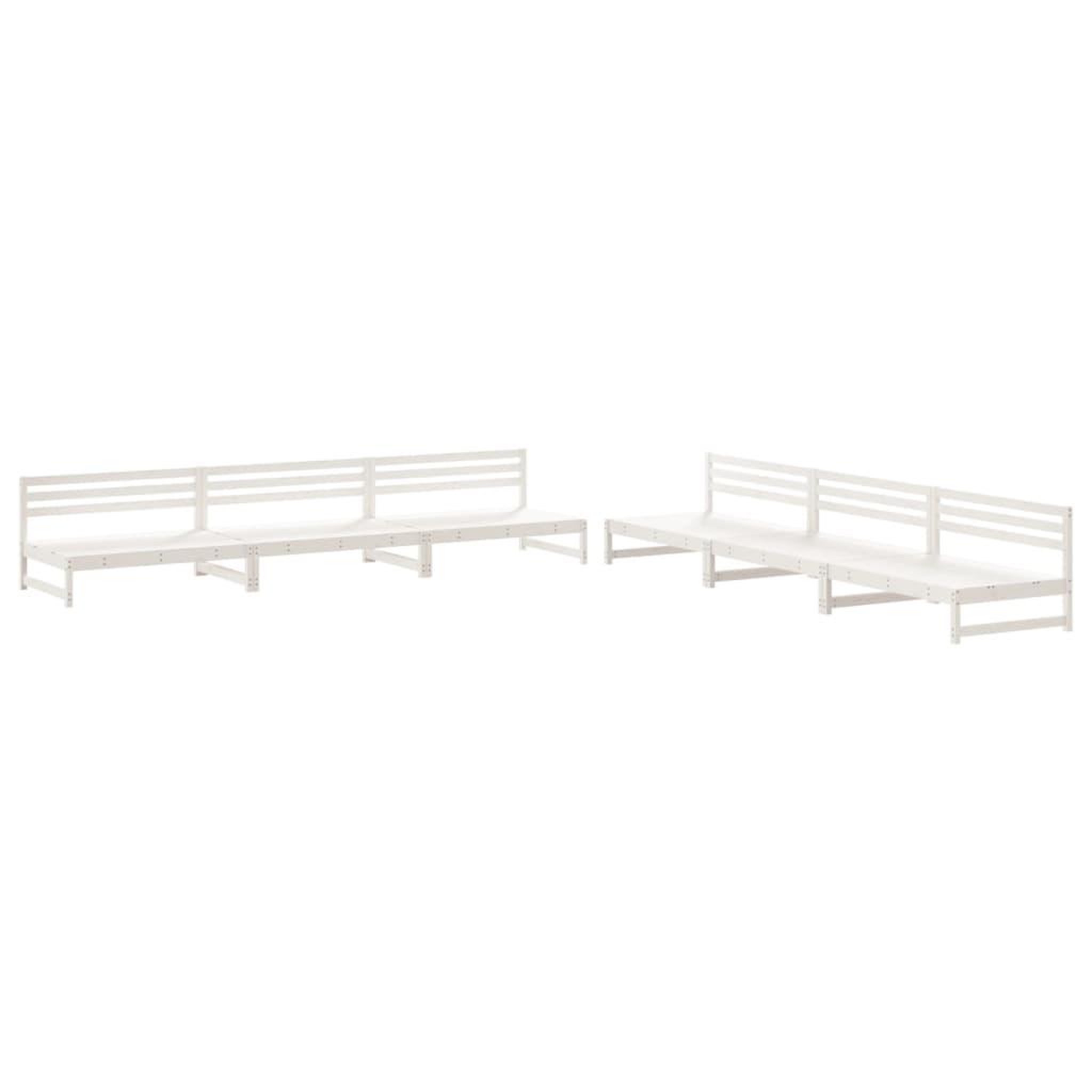 Voir la diapositive 2 : VIDAXL Salon de jardin 6 pcs Blanc Bois de pin massif