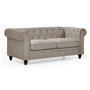 Voir la diapositive 2 : Paris Prix Canapé 2 Places Velours  Chesterfield  157cm Taupe