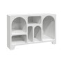Voir la diapositive 1 : SWEEEK Buffet organique plusieurs niches 6 compartiments. buffet bas. effet bois blanc 120cm