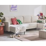 LISA DESIGN Charlie - canapé panoramique en u 7 places - convertible avec coffre - en tissu velours relief. Coloris disponibles : Marron, Beige, Gris, Vert, Orange