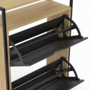 Voir la diapositive 6 : ID MARKET Meuble à chaussures 12 paires BOSTON 2 portes avec étagère supérieure design industriel
