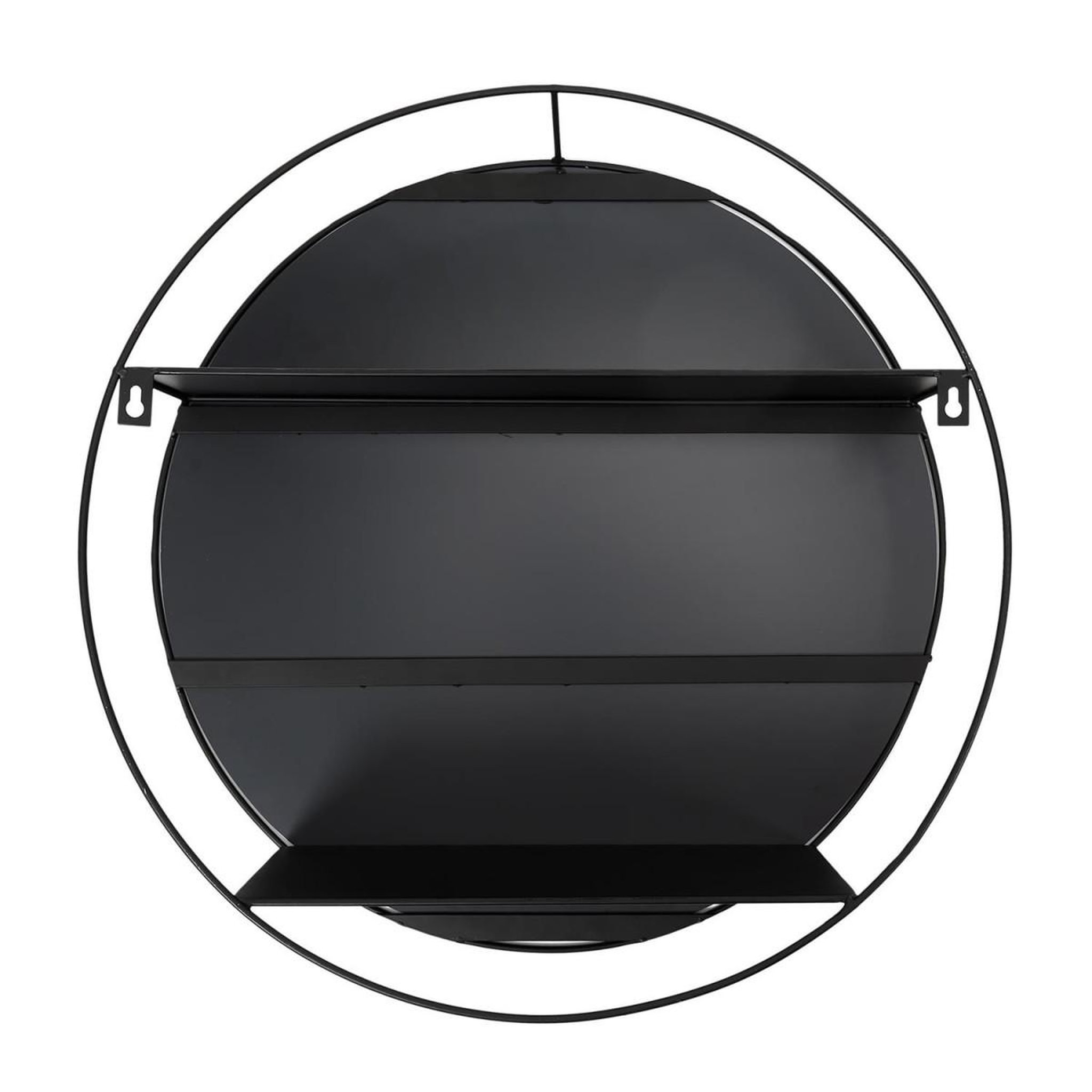 Voir la diapositive 2 : The Home Deco Factory Miroir Mural & Étagère  Filaire  45cm Noir