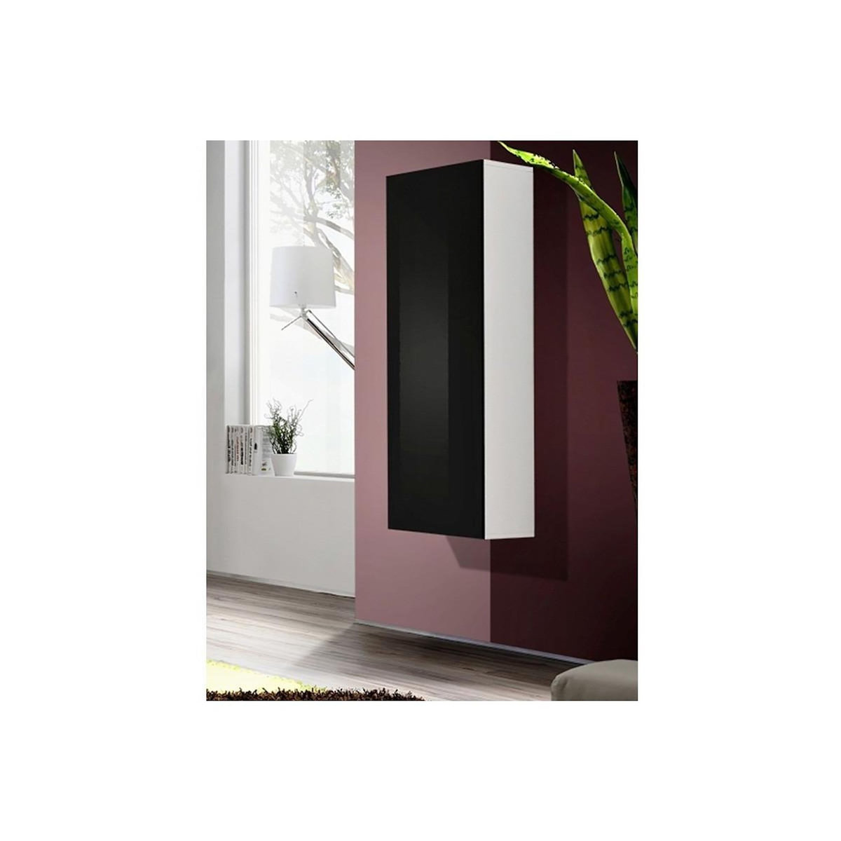 Paris Prix Vitrine Murale Design  Fly A1  126cm Noir & Blanc