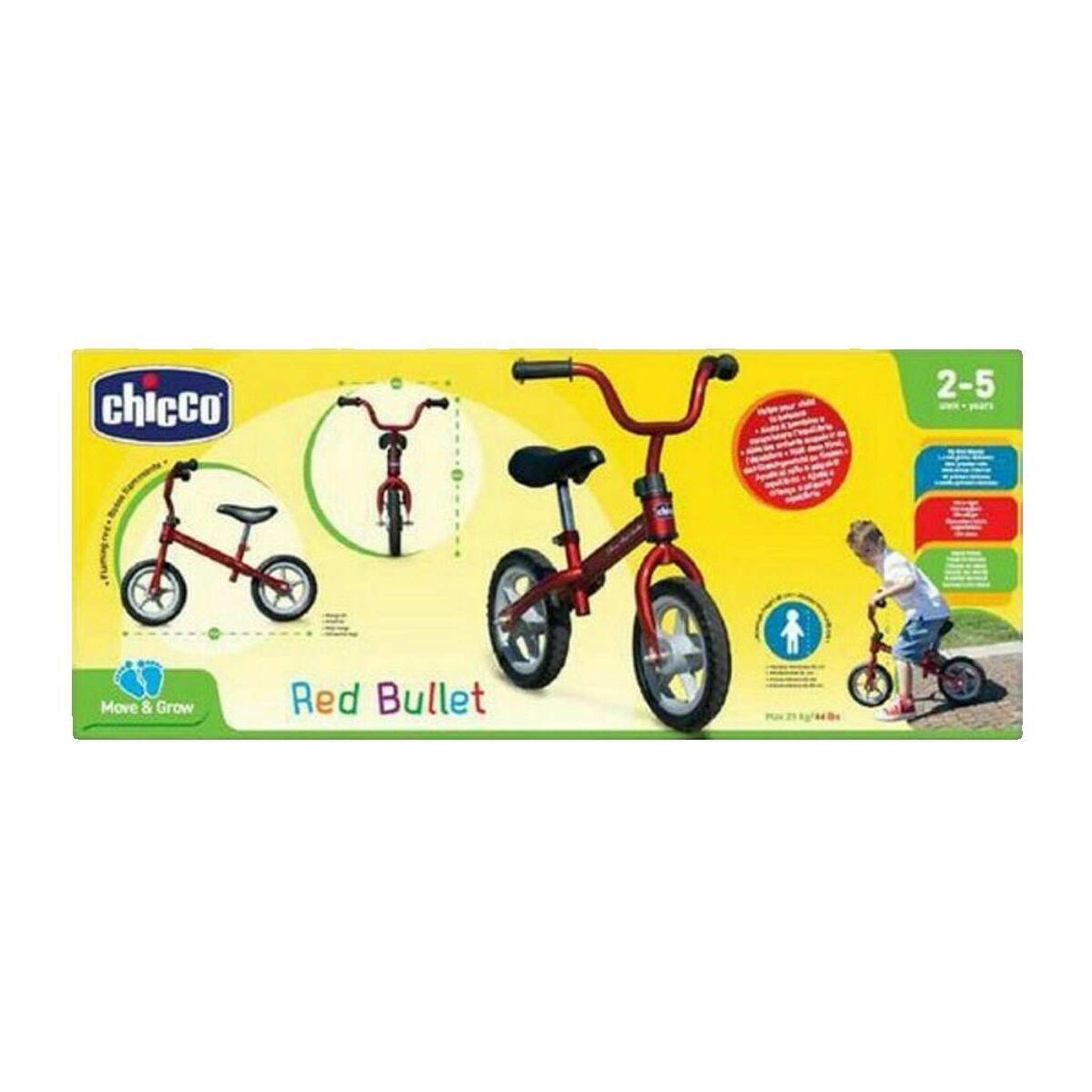 Voir la diapositive 2 : CHICCO Draisienne Chicco Métal ultra-léger Rouge