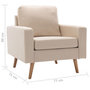 Voir la diapositive 6 : VIDAXL Fauteuil Creme Tissu