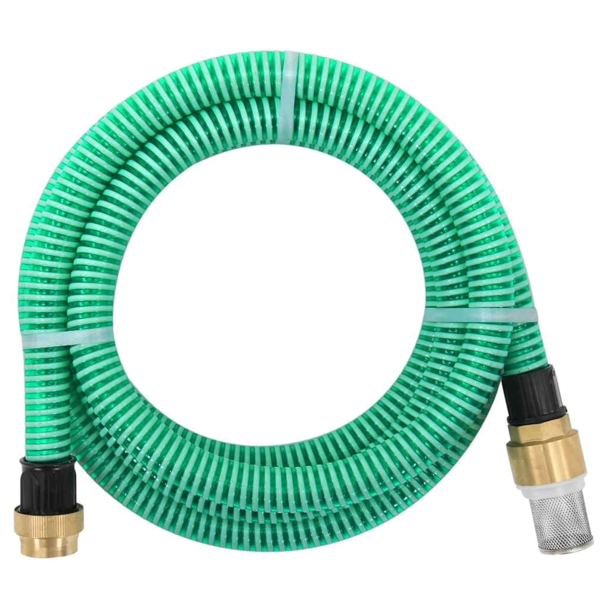 VIDAXL Tuyau d'aspiration avec raccords en laiton vert 1,1  20 m PVC