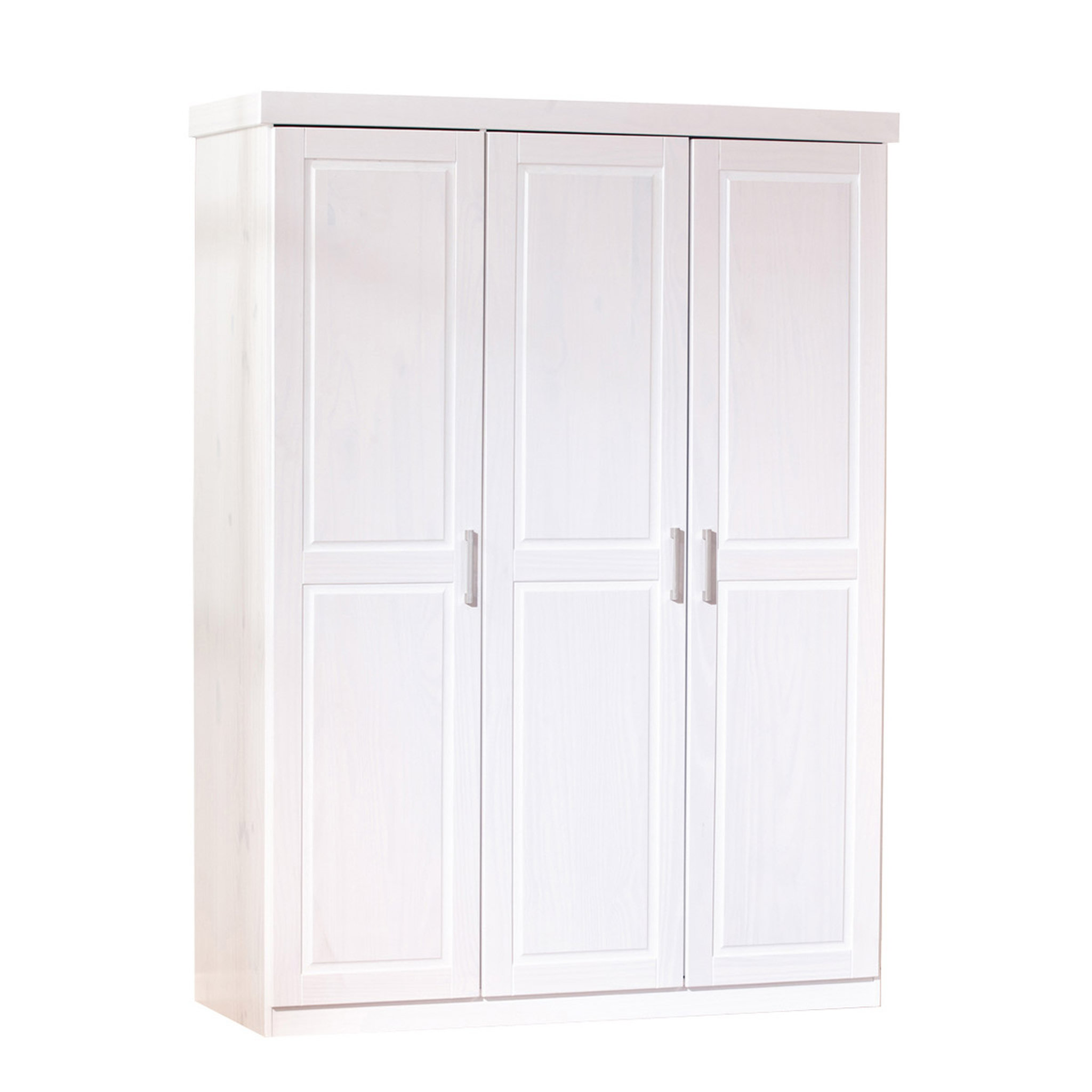 Armoire penderie blanche en pin massif - MAGNUS