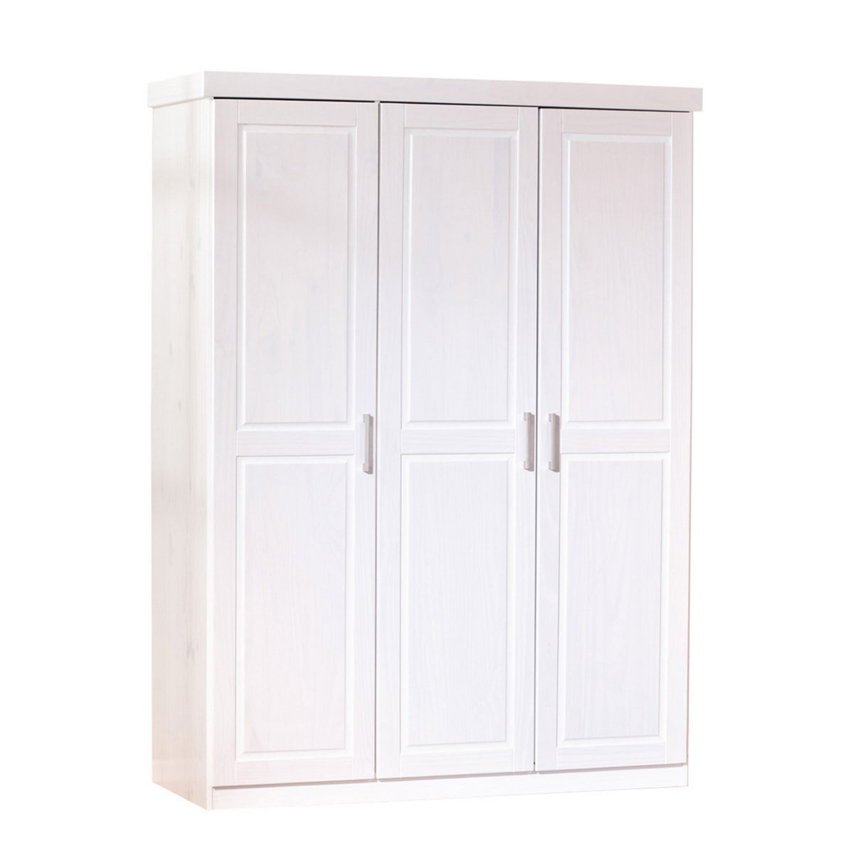 Armoire penderie blanche en pin massif - MAGNUS