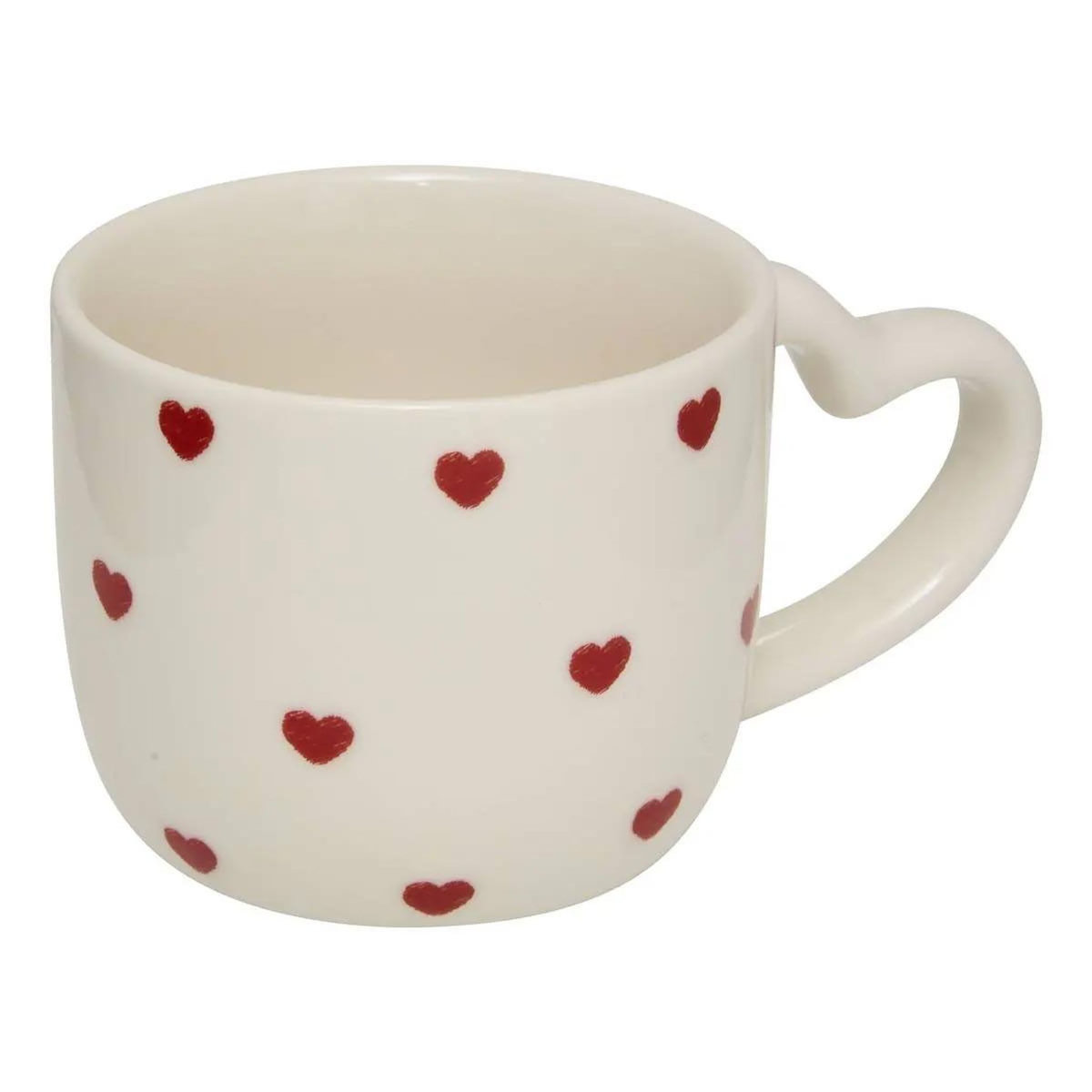 SECRET DE GOURMET Lot de 4 Mugs sur Rack  Valentine  22cl Blanc