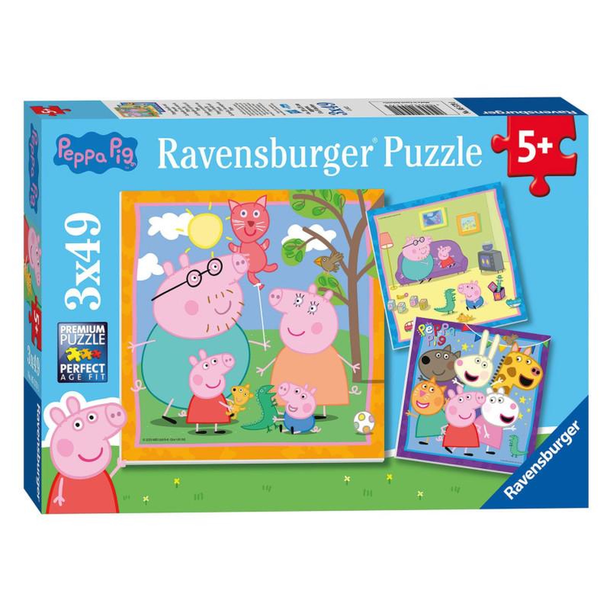 RAVENSBURGER Ravensburger - Family and Friends of Peppa Pig Jigsaw Puzzle, 3x49pcs. 55791