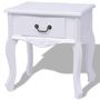 Voir la diapositive 2 : VIDAXL Table de chevet 2 pcs MDF Blanc