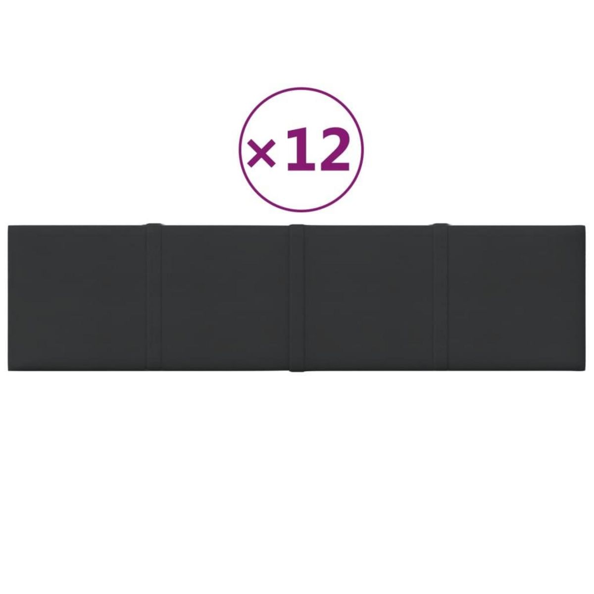 VIDAXL Panneaux muraux 12 pcs Noir 60x15 cm Tissu 1,08 m^2