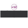 Voir la diapositive 2 : VIDAXL Panneaux muraux 12 pcs Noir 60x15 cm Tissu 1,08 m^2