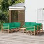 Voir la diapositive 1 : VIDAXL Salon de jardin 9 pcs avec coussins vert bambou