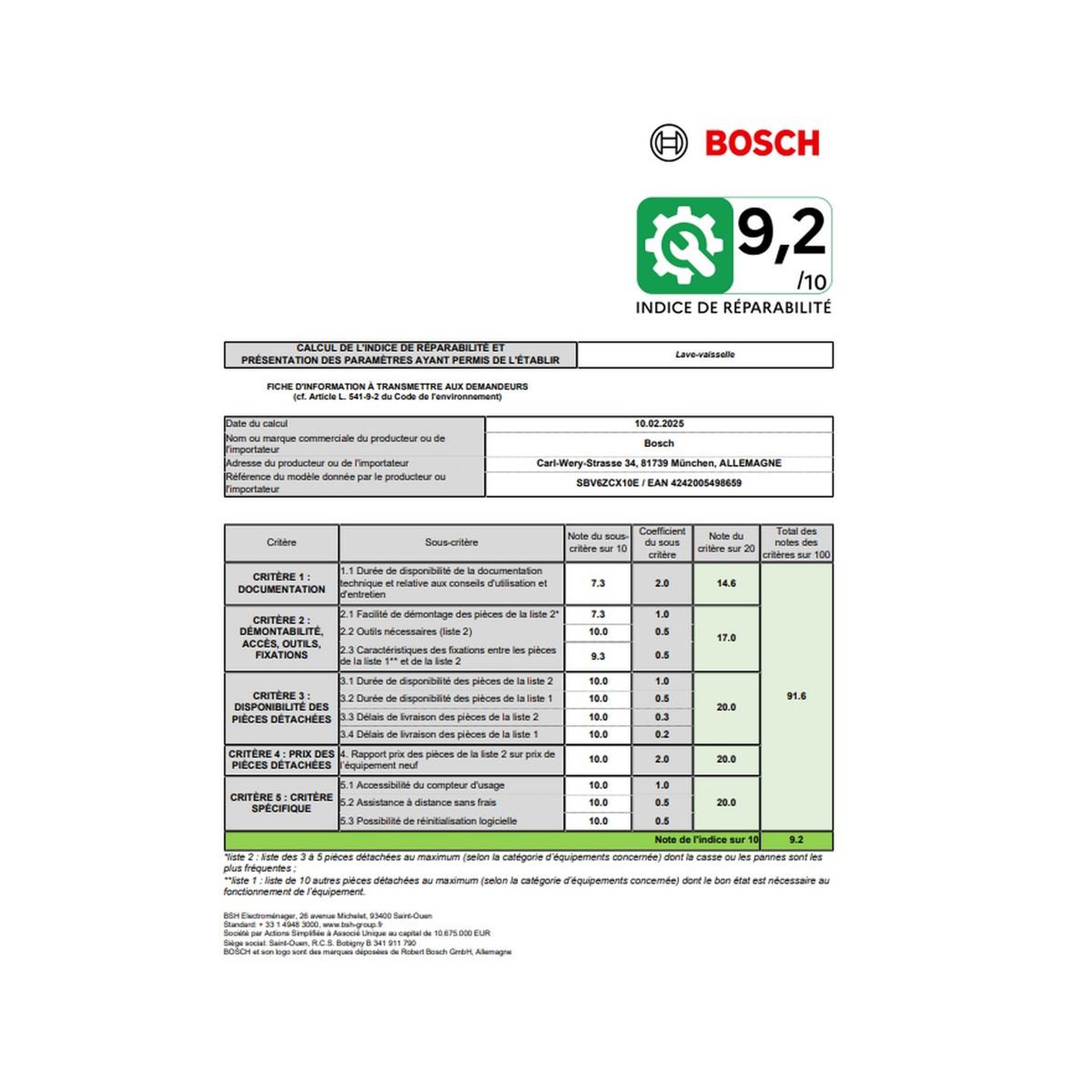 Voir la diapositive 4 : BOSCH Lave-vaisselle 60cm 14 couverts 40db tout intégrable - sbv6zcx10e
