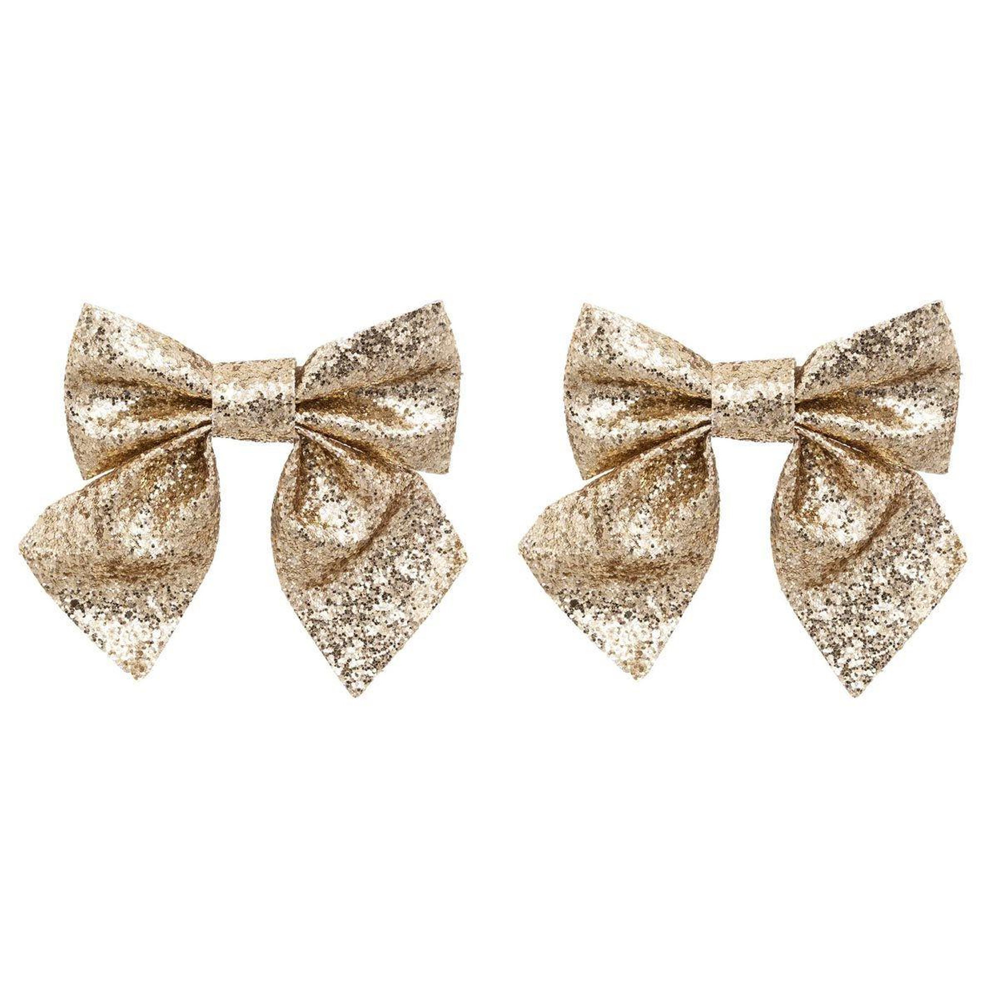 ATMOSPHERA Lot de 2 nœuds déco  paillettes  16cm or