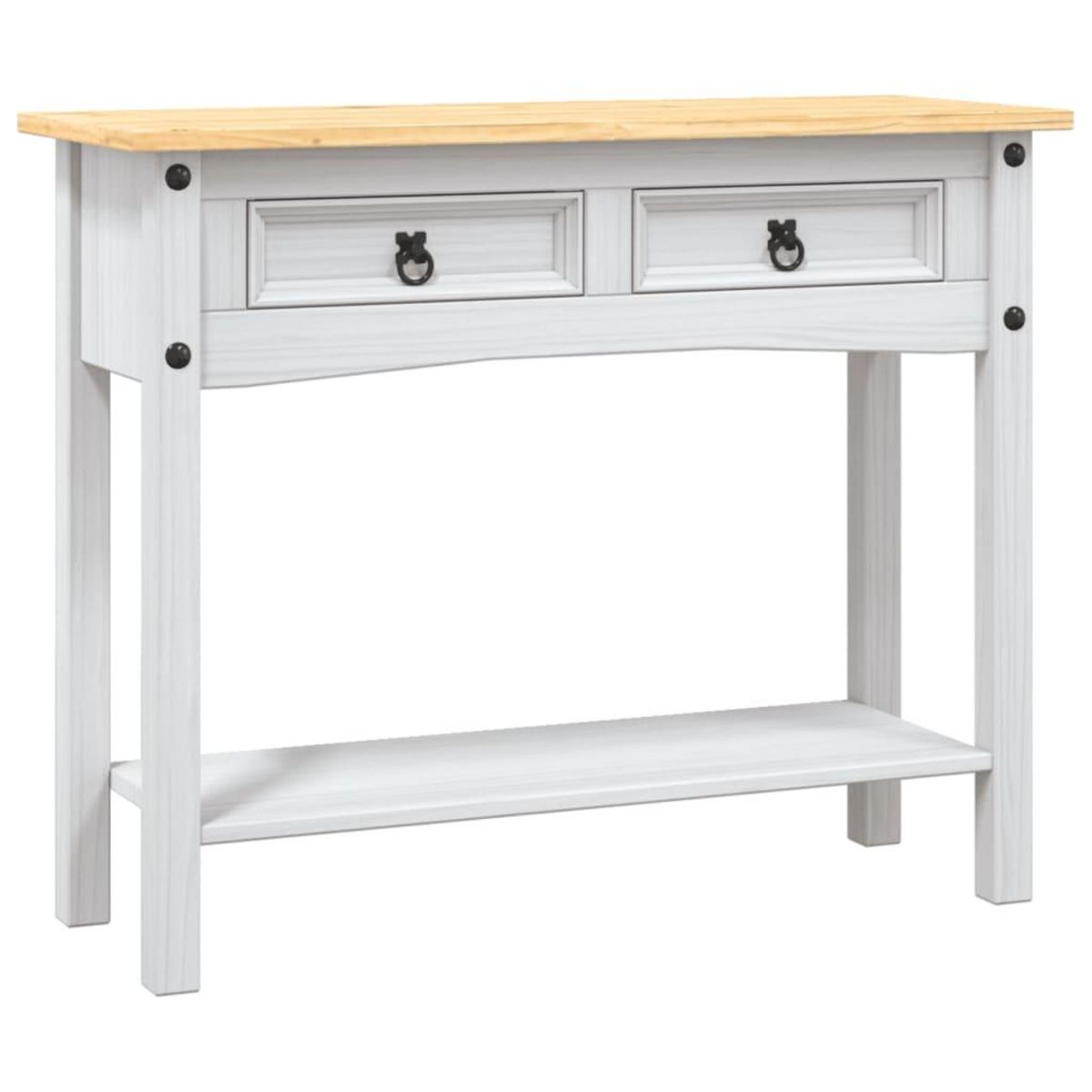 VIDAXL Table console Gamme  Pin mexicain Blanc 90x34,5x73 cm