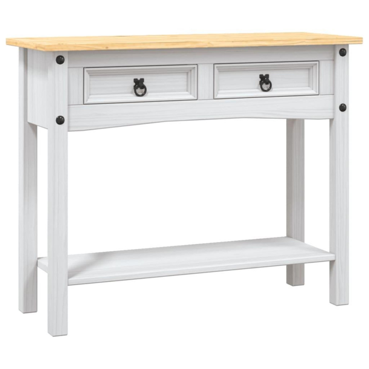 VIDAXL Table console Gamme  Pin mexicain Blanc 90x34,5x73 cm