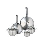 ELO Ensemble de 2 Poêles de cuisson 24 et 28 cm et 3 faitouts 12, 14 et 16 cm Elo Profi Brillant