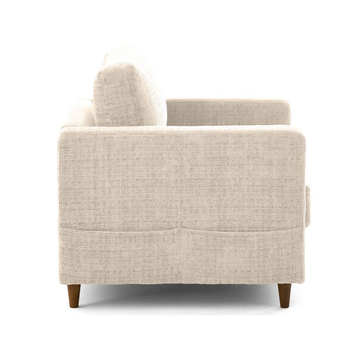 LISA DESIGN Anna - fauteuil avec poche en velours texturé - pieds en bois