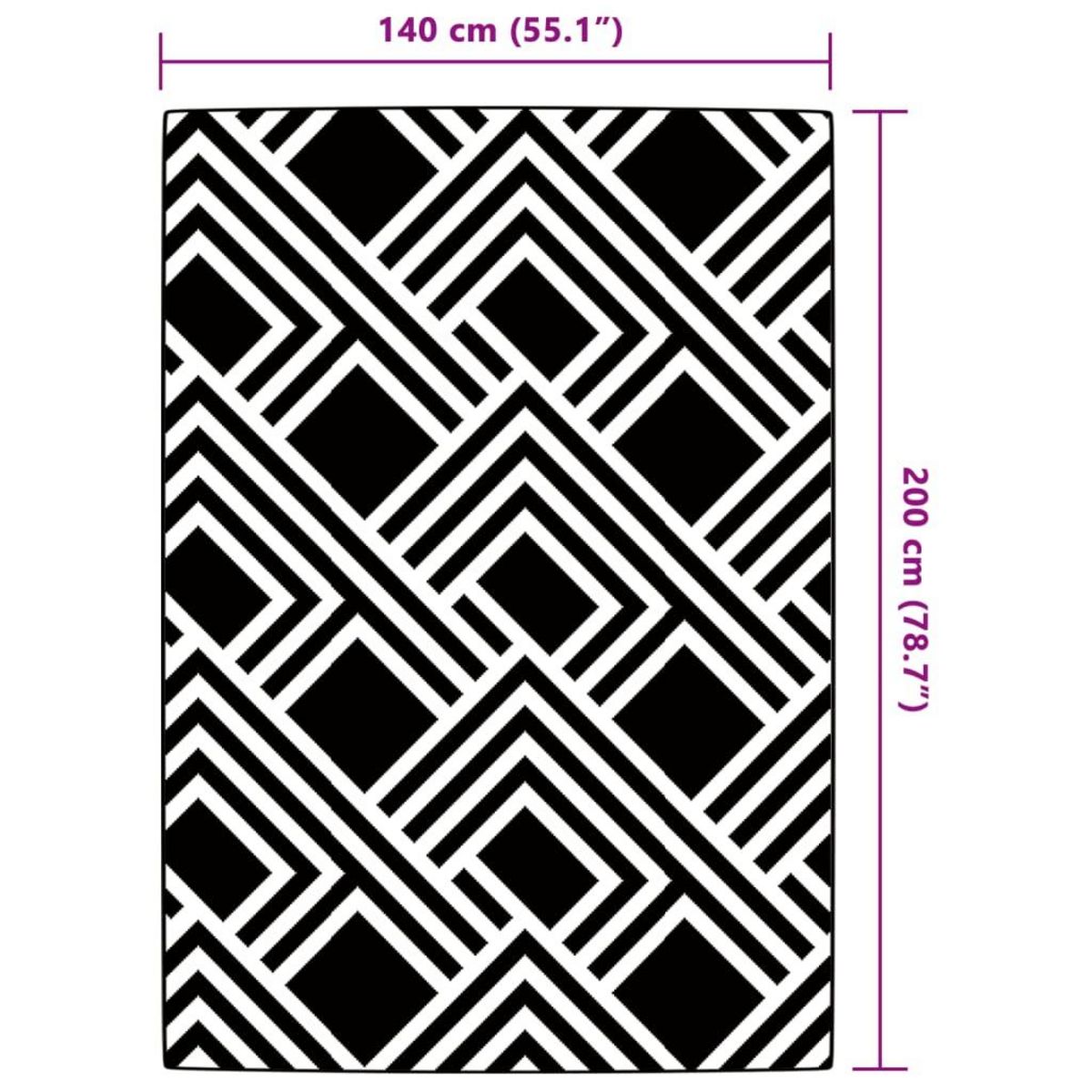 VIDAXL Tapis d'exterieur ARAKIL gris 140 x 200 cm PP