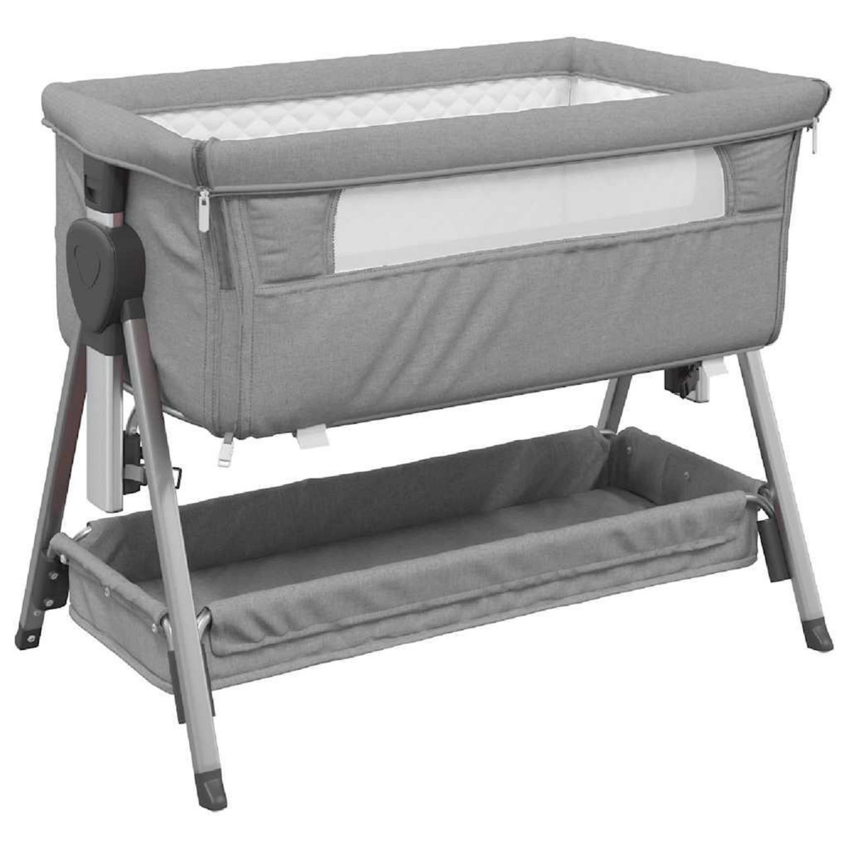 VIDAXL Lit pour bebe avec matelas Gris clair Tissu de lin