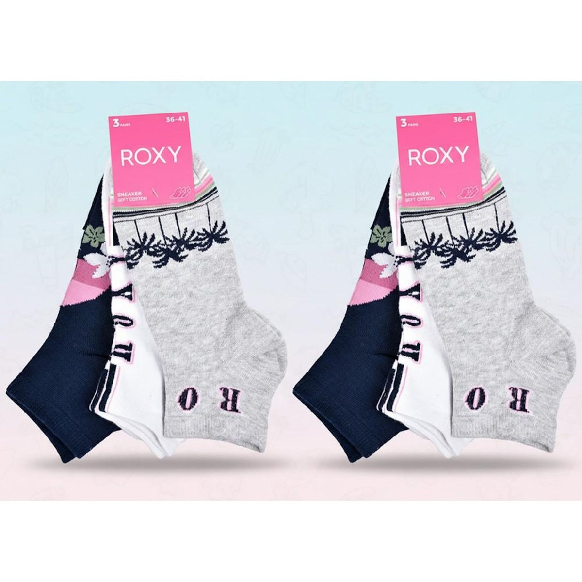 ROXY ROXY Lot Chaussettes Courtes Sneaker– Pack de 6 Paires