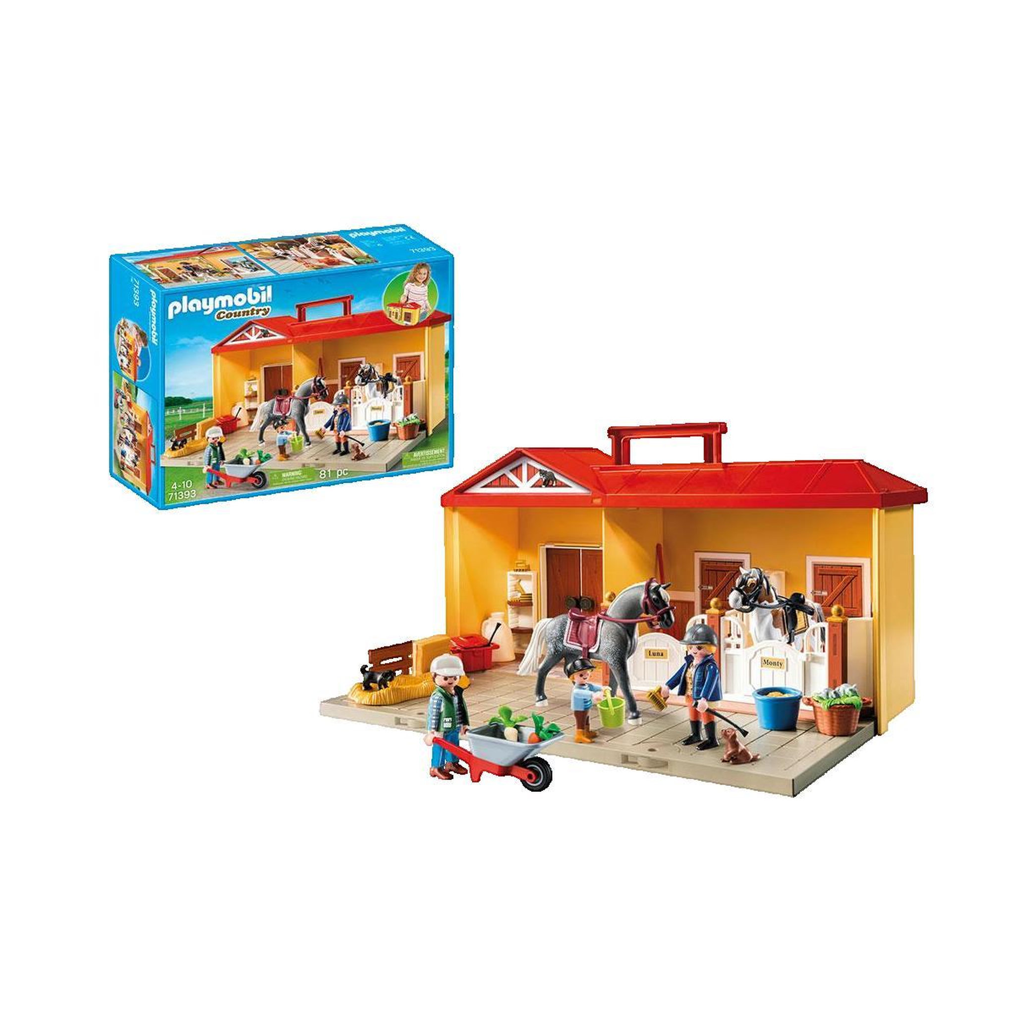Voir la diapositive 3 : PLAYMOBIL Jouet éducatif Playmobil Écurie Transportable