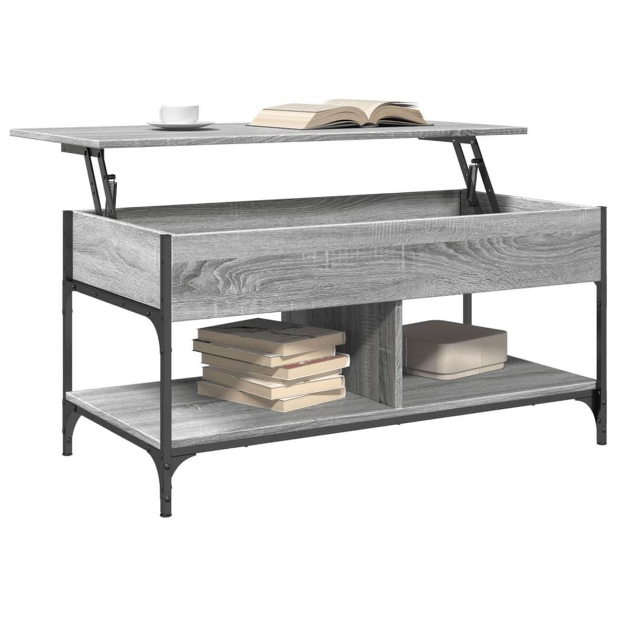 VIDAXL Table basse sonoma gris 100x50x50 cm bois d'ingenierie et metal