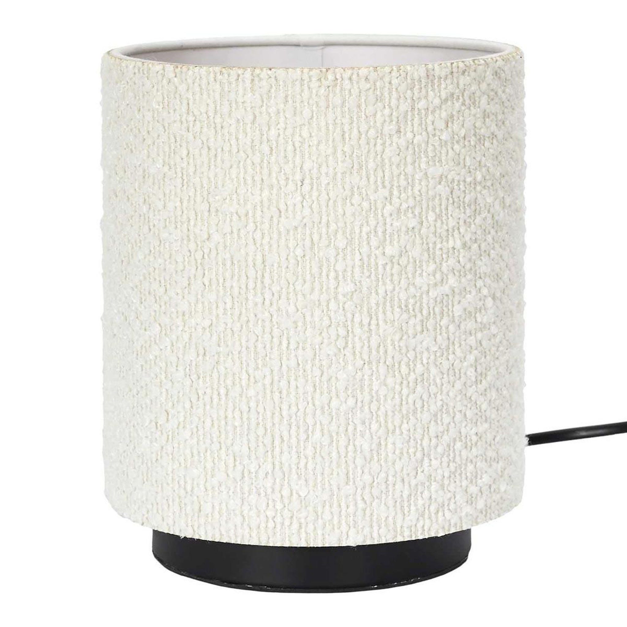 The Home Deco Factory Lampe à poser en tissu  bouclette  20cm naturel
