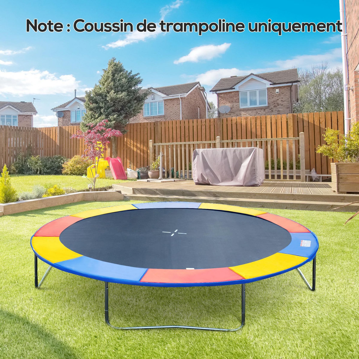 HOMCOM Couvre-ressort trampoline Ø 244 cm PVC PE haute densité rembourrage 15 mm multicolore