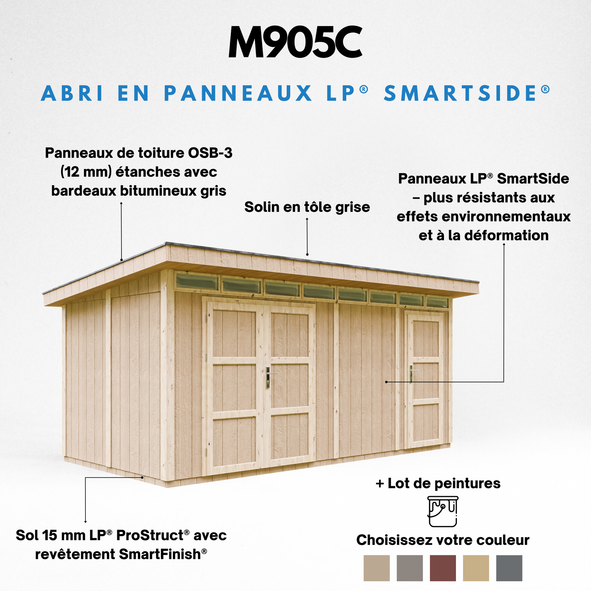 Voir la diapositive 5 : TIMBELA Abri de Jardin Qualité Premium 8.52+2.95 m² M905C