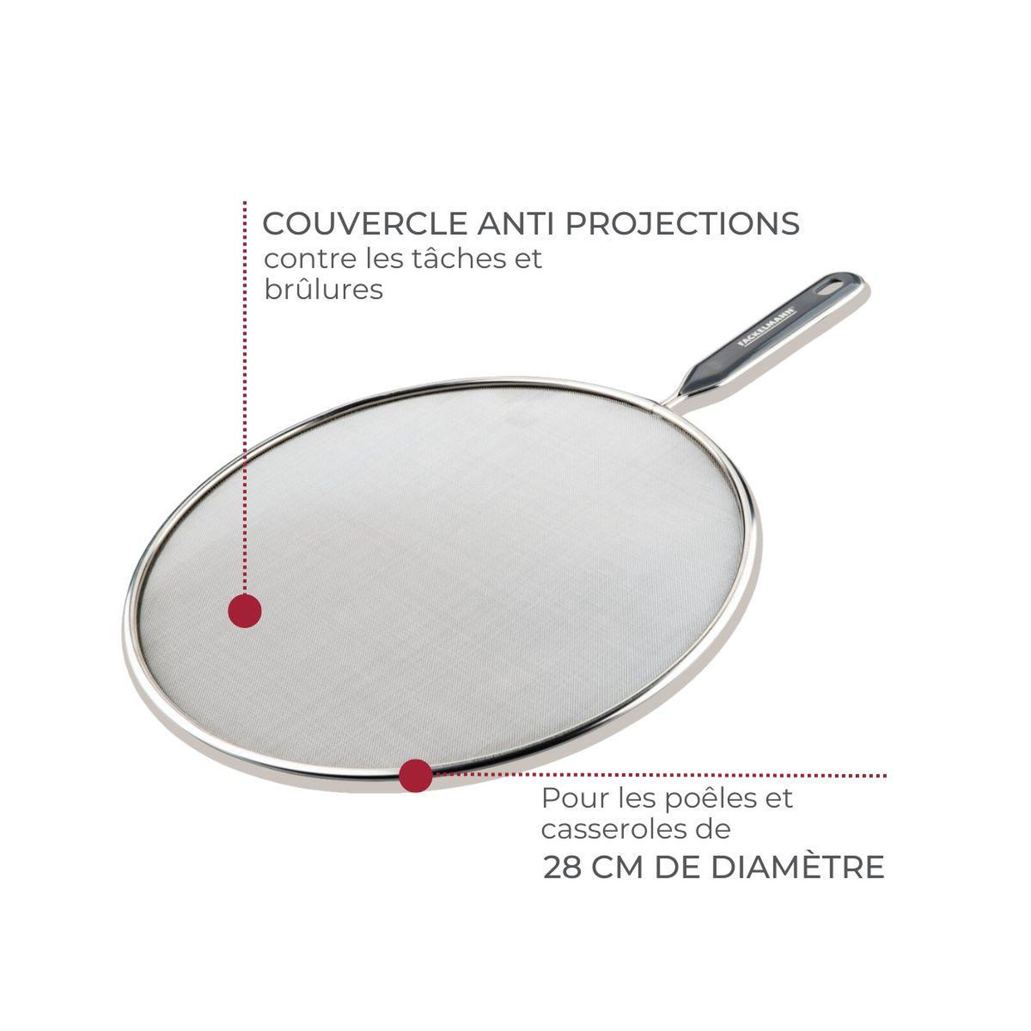 Voir la diapositive 4 : Fackelmann Lot de 2 couvercles 43,5/28,9 cm en inox et plastique avec 2 ustensiles de cuisine fackelmann basic