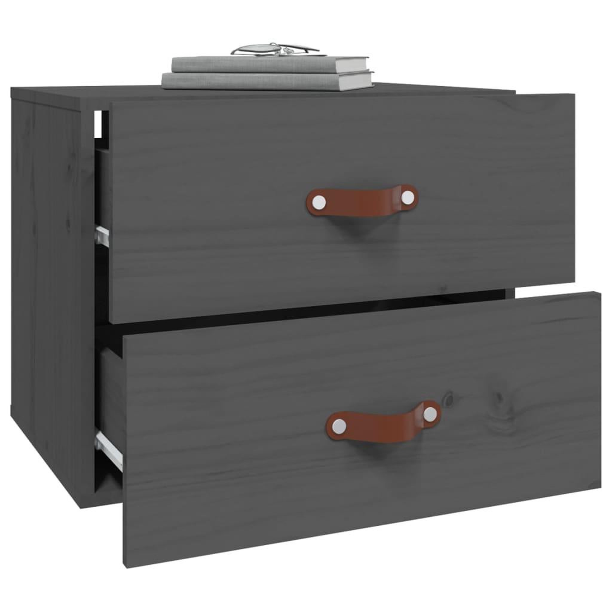 Voir la diapositive 4 : VIDAXL Tables de chevet murales 2 pcs Gris 50x36x40 cm