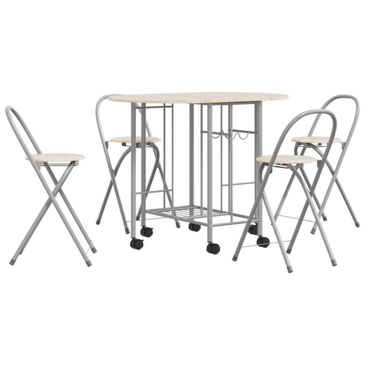 VIDAXL Ensemble de salle a manger pliable 5 pieces MDF