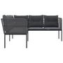 Voir la diapositive 5 : VIDAXL Canape de jardin avec coussins forme de L noir acier textilene