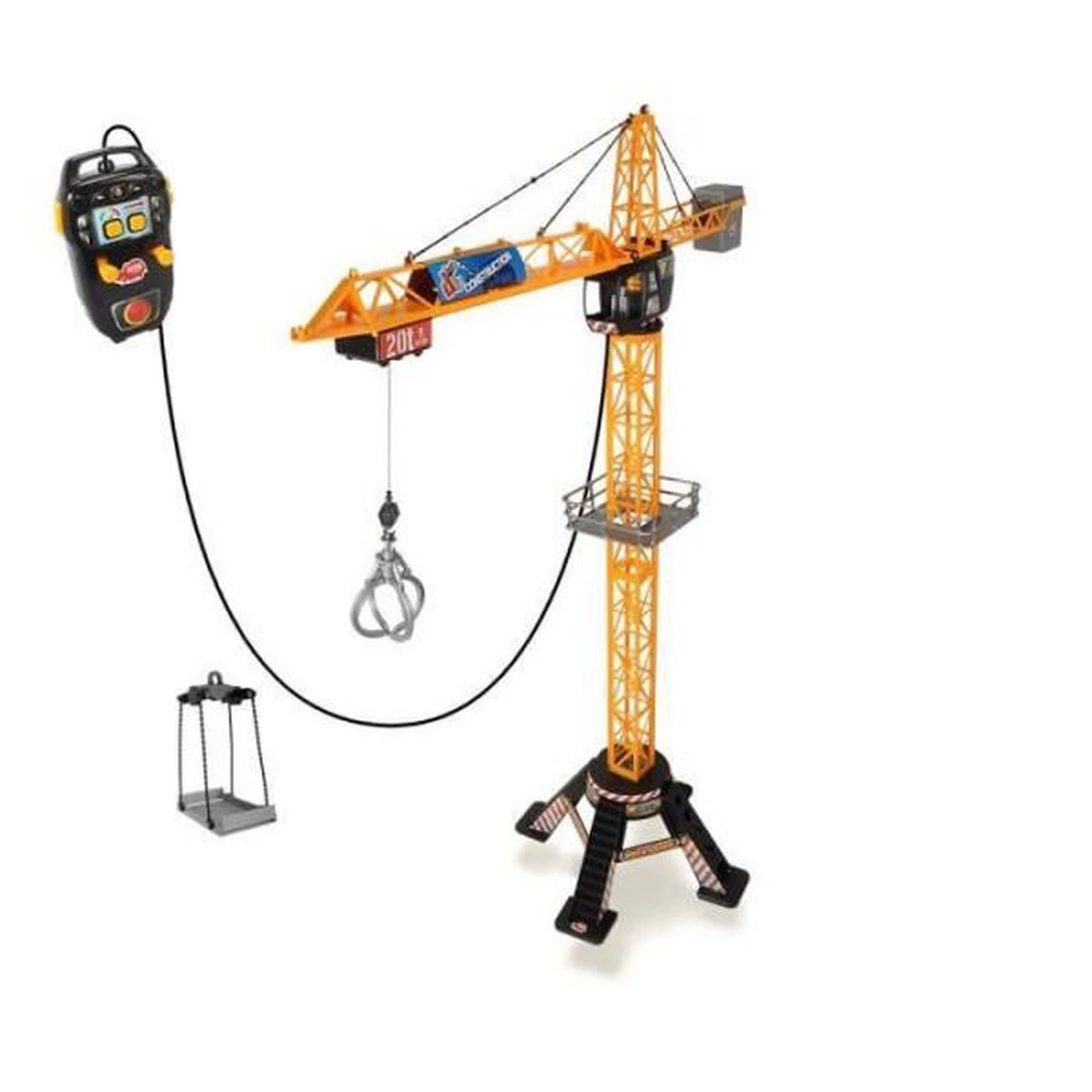 Voir la diapositive 2 : Dickie Toys Grue filoguidée 120cm - DICKIE TOYS - Travaux publics - Tourne a 350° - Accessoires inclus