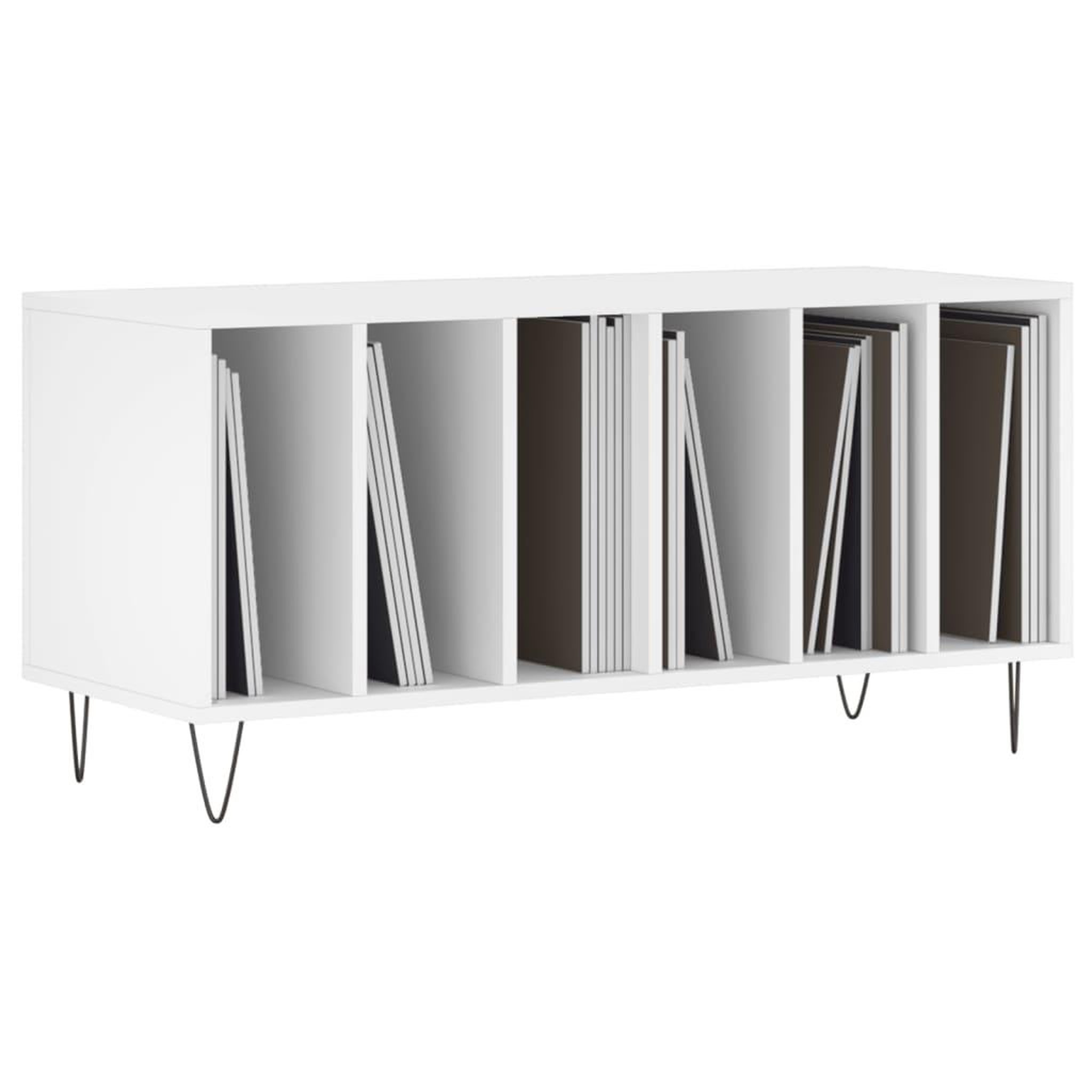 Voir la diapositive 3 : VIDAXL Armoire a disques blanc 100x38x48 cm bois d'ingenierie